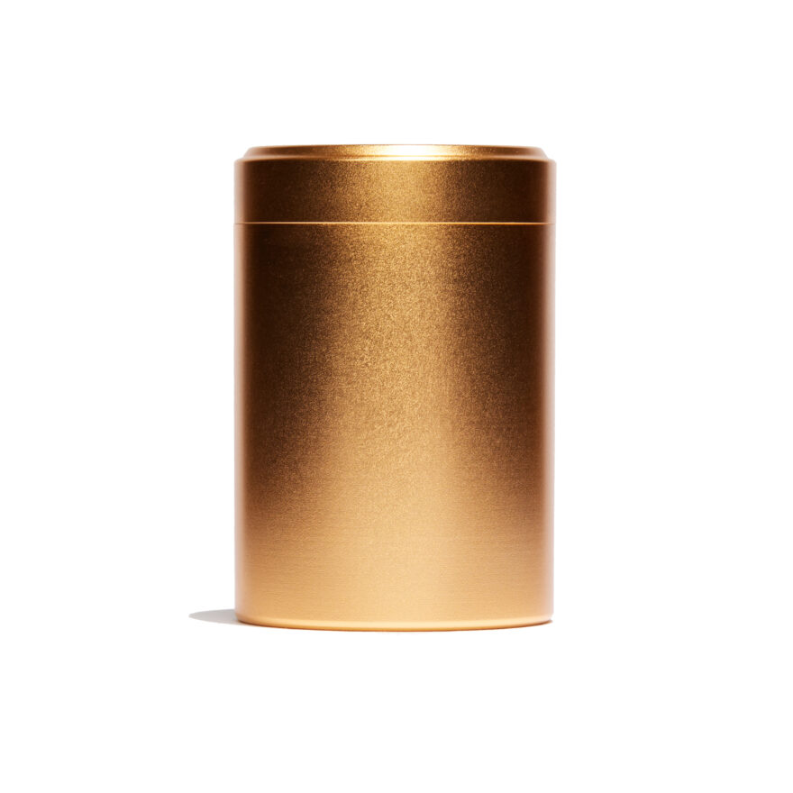 geruchsdichte goldene Cannabis Dose aus Aluminium