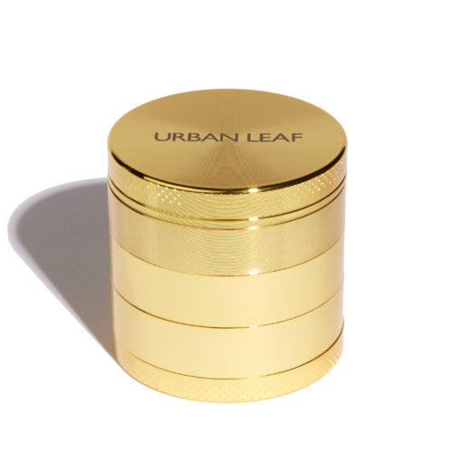 URBAN LEAF Fine Grinder Gold mit zwei Pollen Sieben