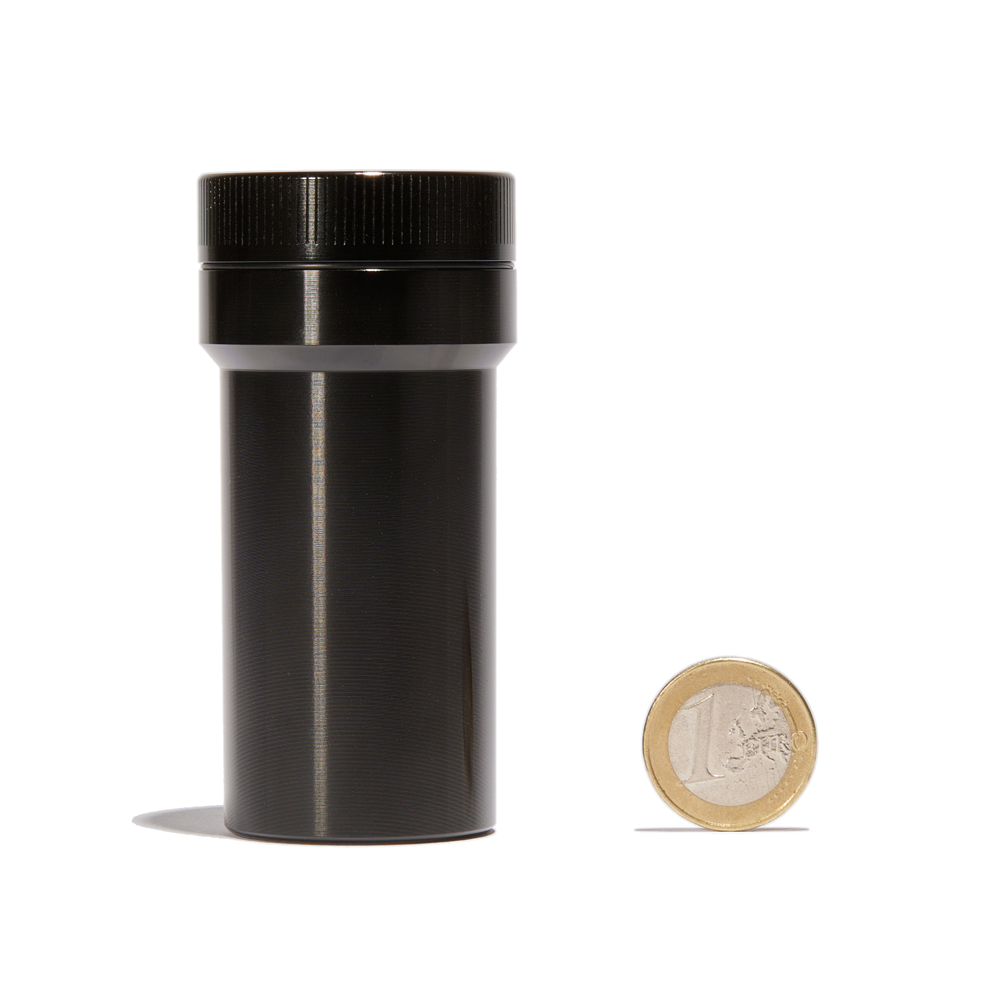 Stash & Grind Set in Schwarz - Alu Grinder mit zwei geruchsdichten Dosen