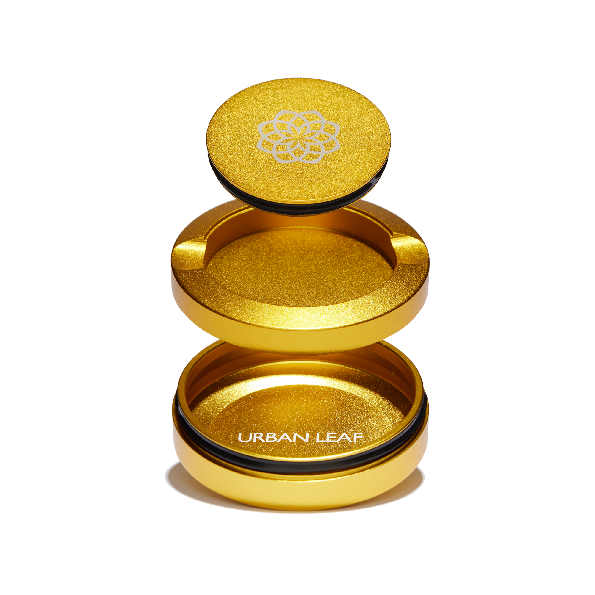 Luxuriöse Cannabis Dose mit zwei Fächern in gold, CNC gefräst Luxuriöse Cannabis Dose mit zwei Fächern in gold, CNC gefräst