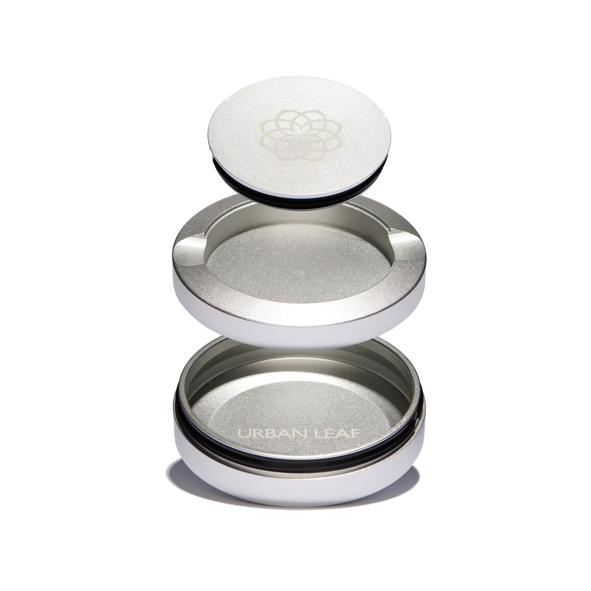 Edle Cannabis Dose mit zwei Fächern in Silber, CNC gefräst Edle Cannabis Dose mit zwei Fächern in Silber, CNC gefräst