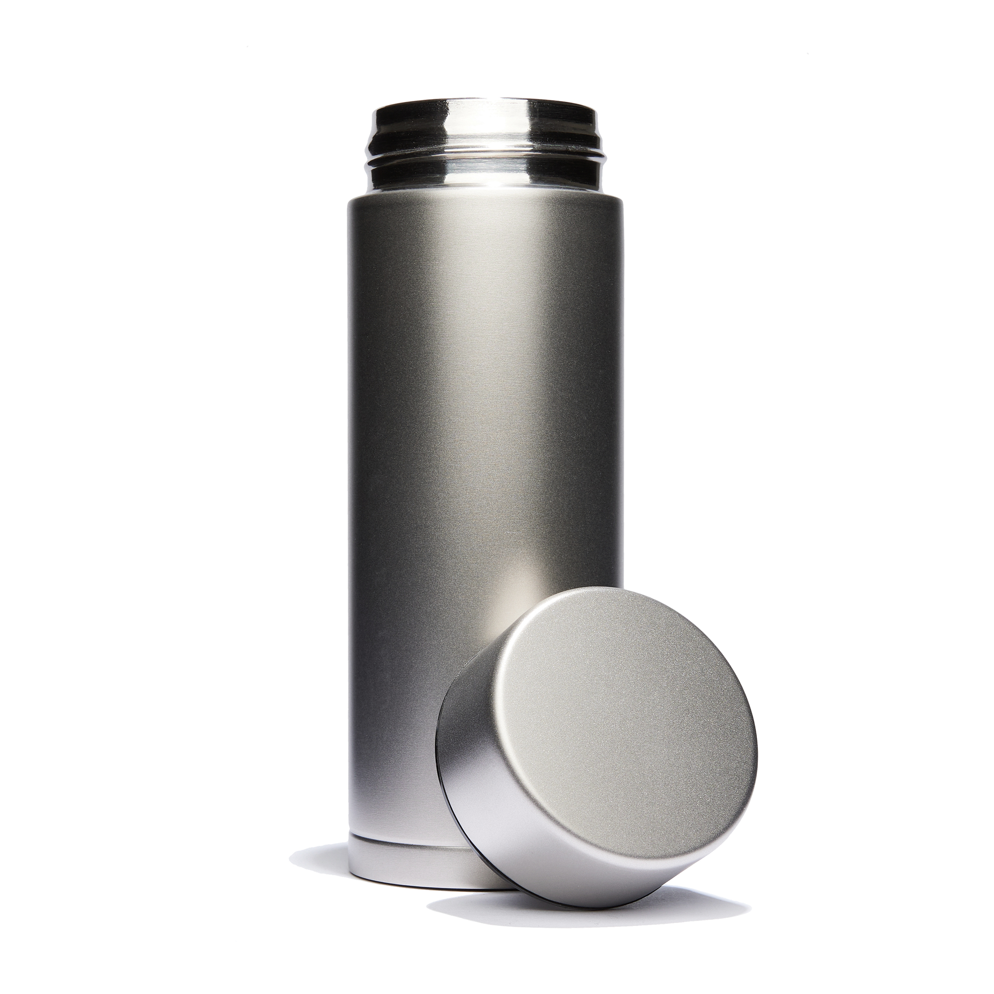 Edle Titan Thermosflasche aus Titan vakuumisoliert mit großem Schraubverschluss Edle Titan Thermosflasche aus Titan, vakuumisoliert mit großem Schraubverschluss