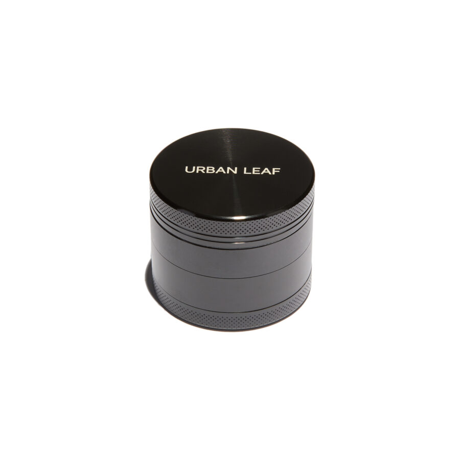 Premium mini grinder alu mit sieb front schwarz