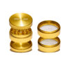 Fine Grinder 2 Gold: Premium Crusher mit 2 Siebebenen modular aufgebaut, kiffer zubehör Fine Grinder 2 Gold: Premium Crusher mit 2 Siebebenen modular aufgebaut, kiffer zubehör