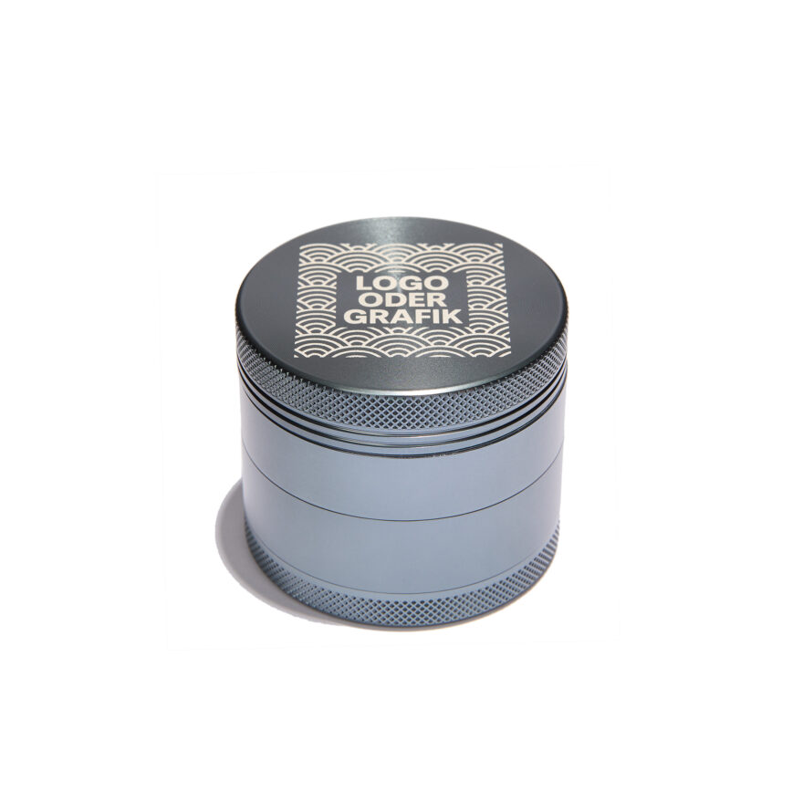 URBAN LEAF Fine Grinder Solo mit individueller Lasergravur — Logo oder Grafik auf dem Deckel, Beispielmotiv