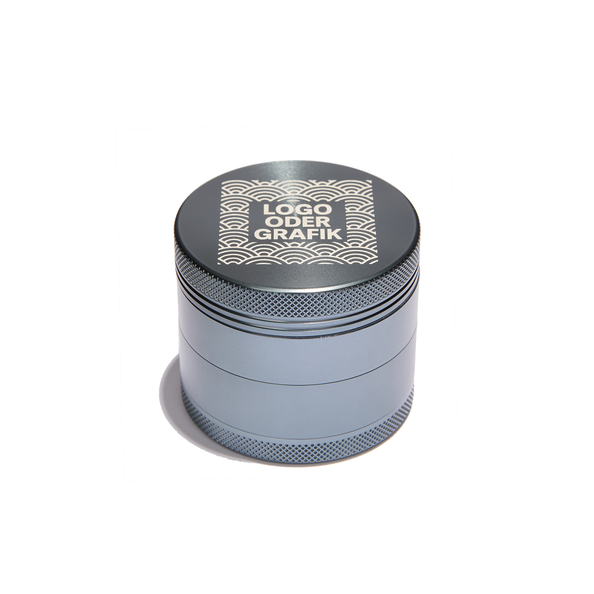 URBAN LEAF Fine Grinder Solo mit eigener Lasergravur URBAN LEAF Fine Grinder Solo mit individueller Lasergravur — Logo oder Grafik auf dem Deckel, Beispielmotiv