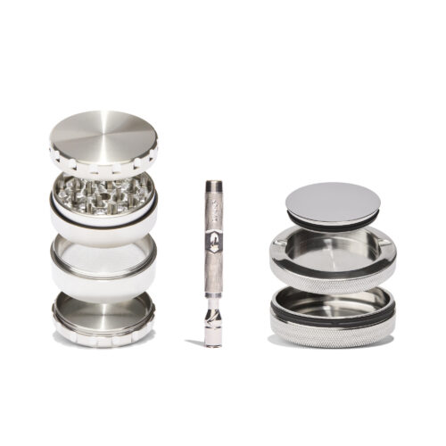 Premium Edelstahl Set: Grinder, Dose & DynaVap M7